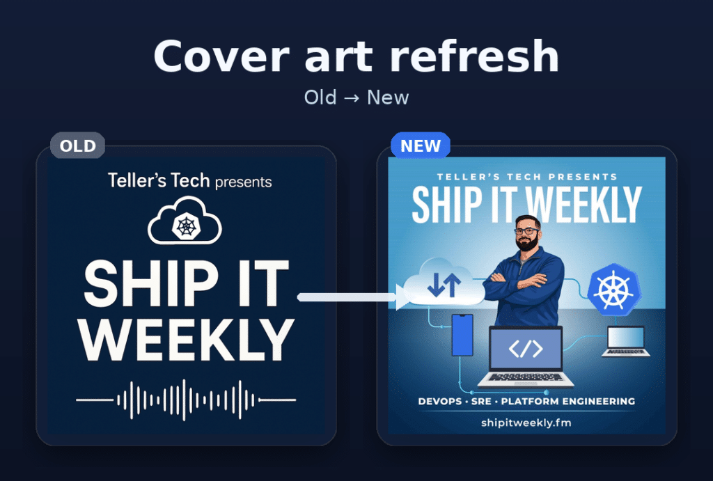 Image showing old cover art and new cover art