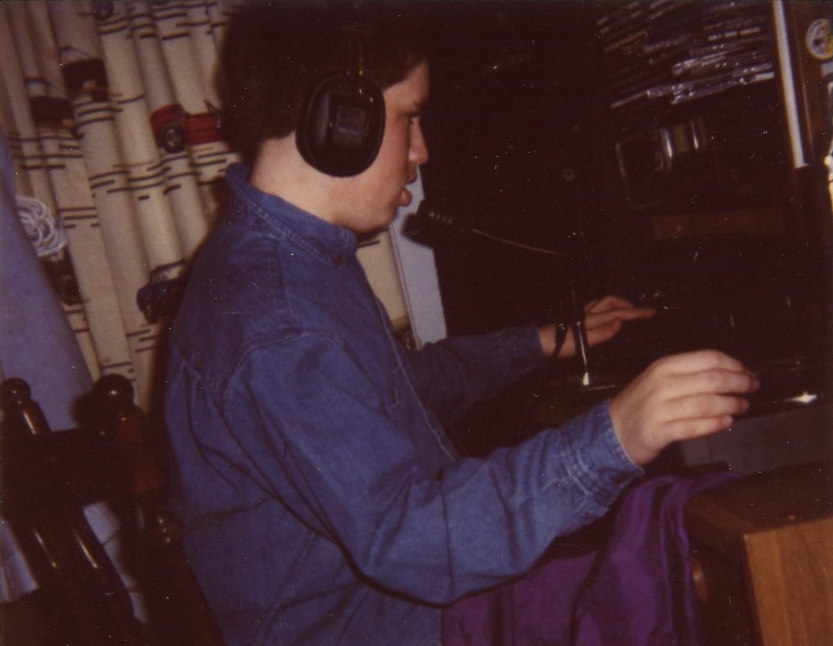 Early DJ setup — Home practice rig, around age 12.